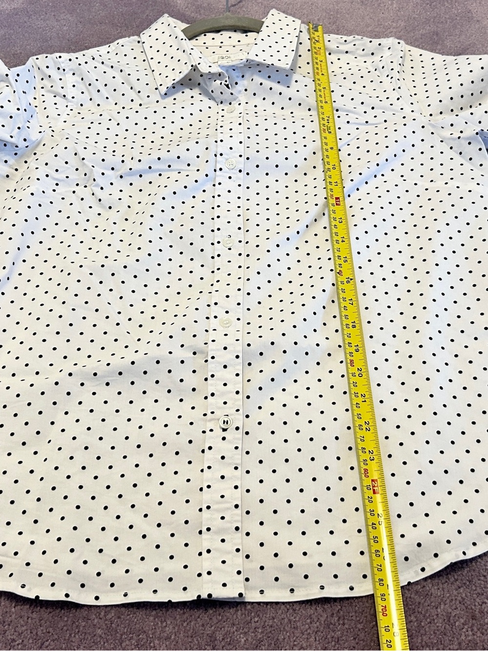1901 Nordstrom Polka Dot Button-Down Shirt, Women’s size L White Black - Picture 5 of 10